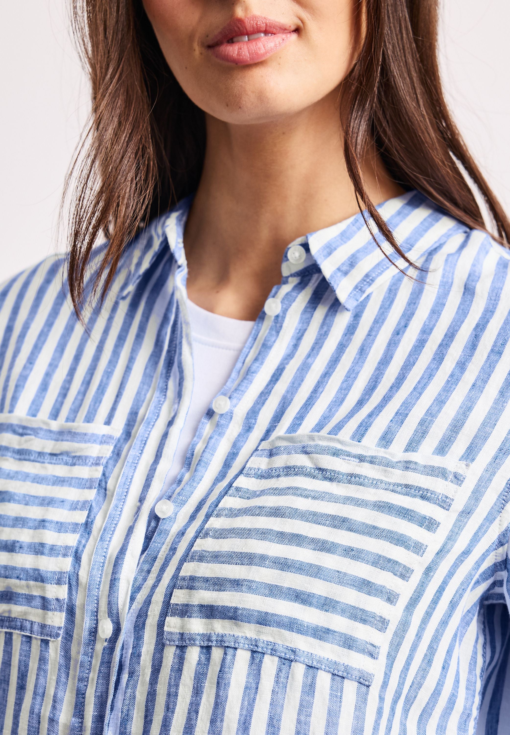 Leinenbluse gestreift