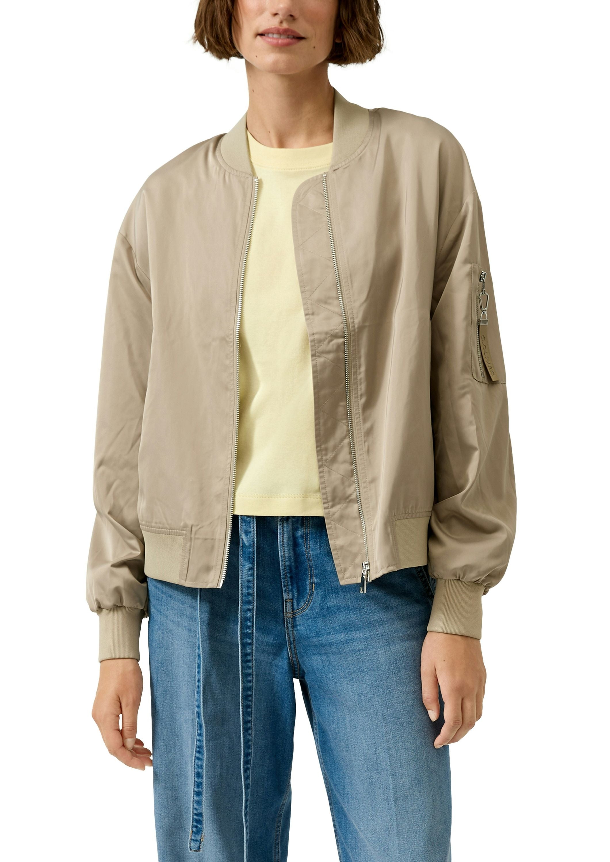 Bomberjacke mit Bündchenkragen