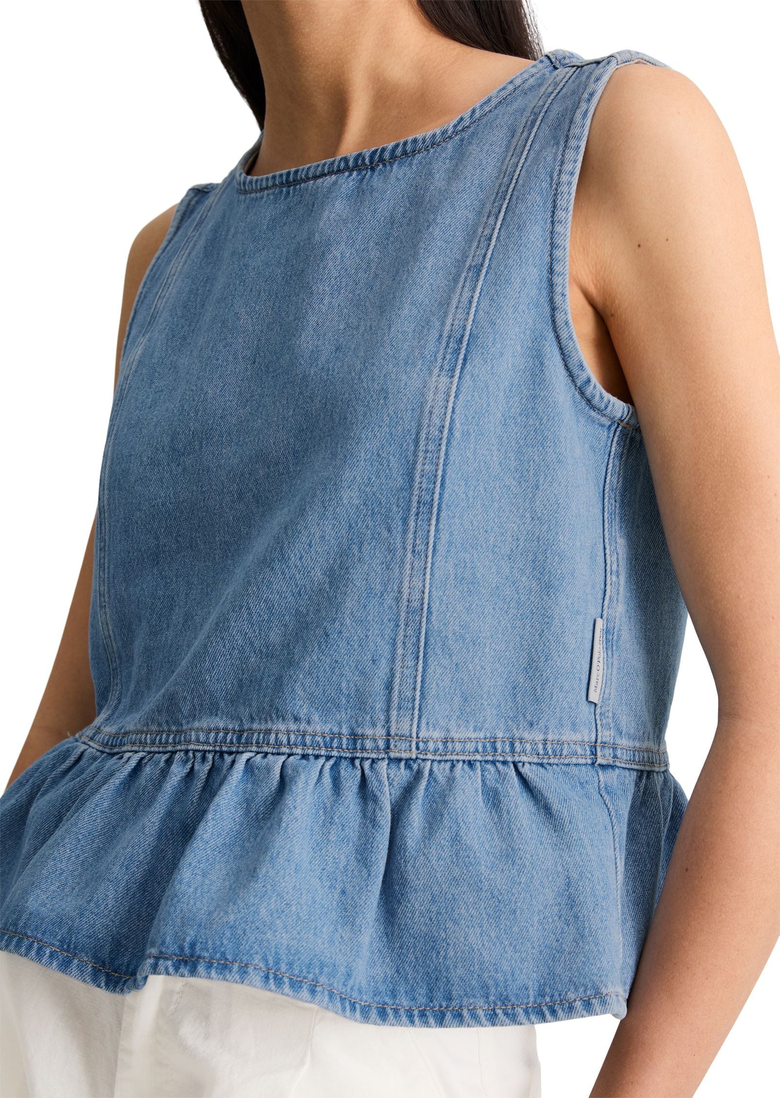 Jeans-Volant-Bluse Relaxed Fit