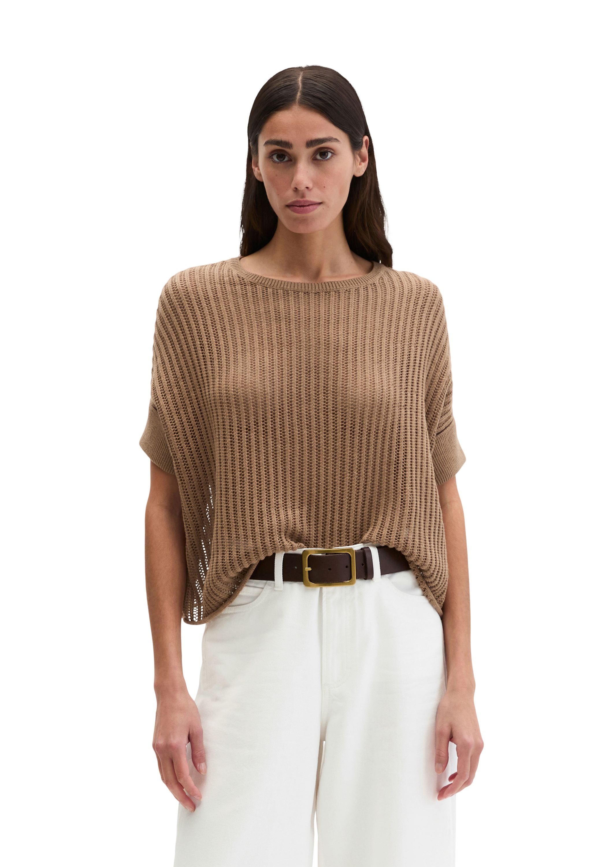 Kurzarm-Strickpullover Boxy Fit