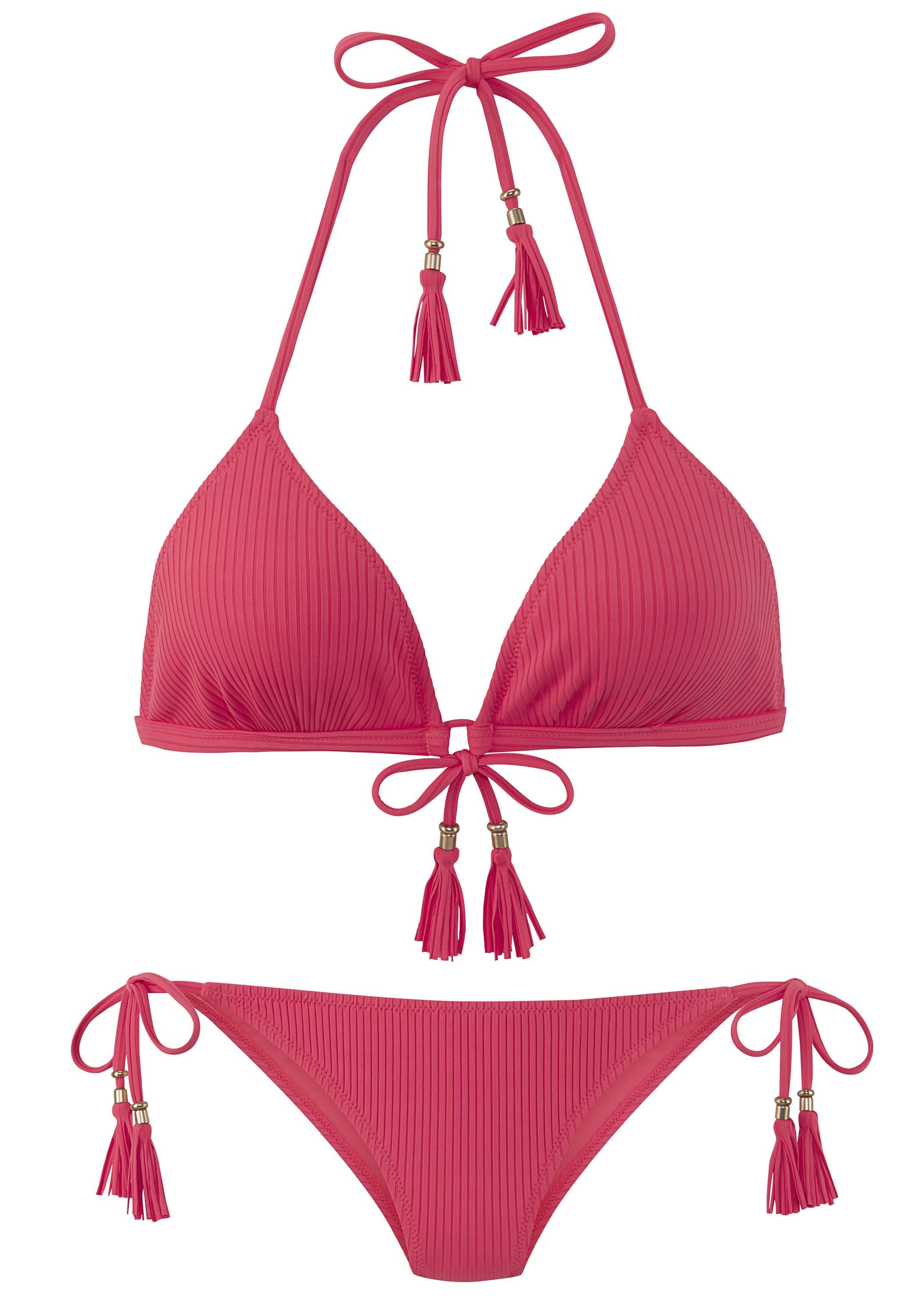 Triangel-Bikini-Set gerippt