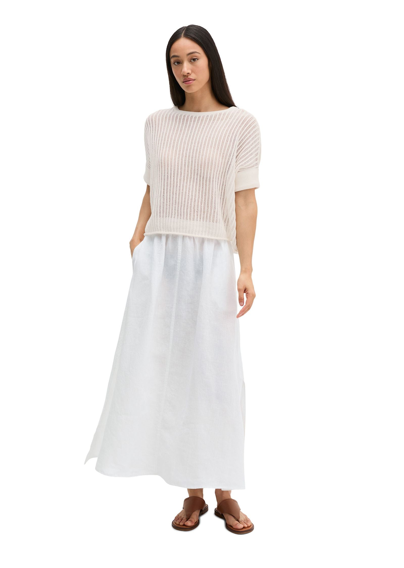 Kurzarm-Strickpullover Boxy Fit