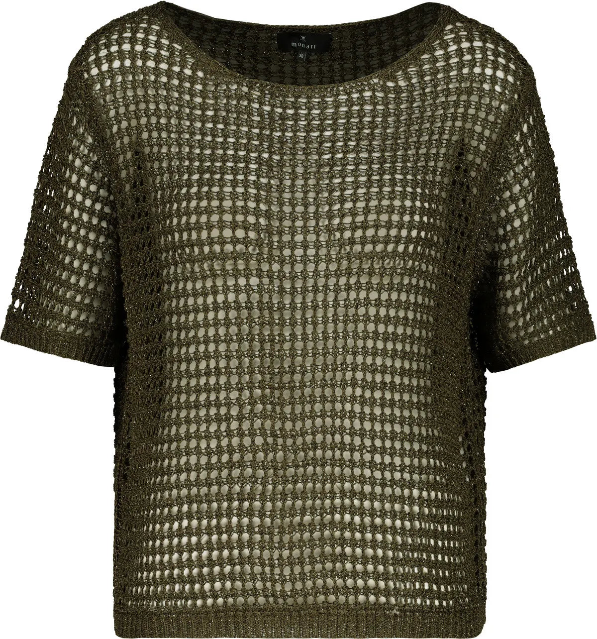 Strickpullover mir Ajour-Struktur und Glitzer