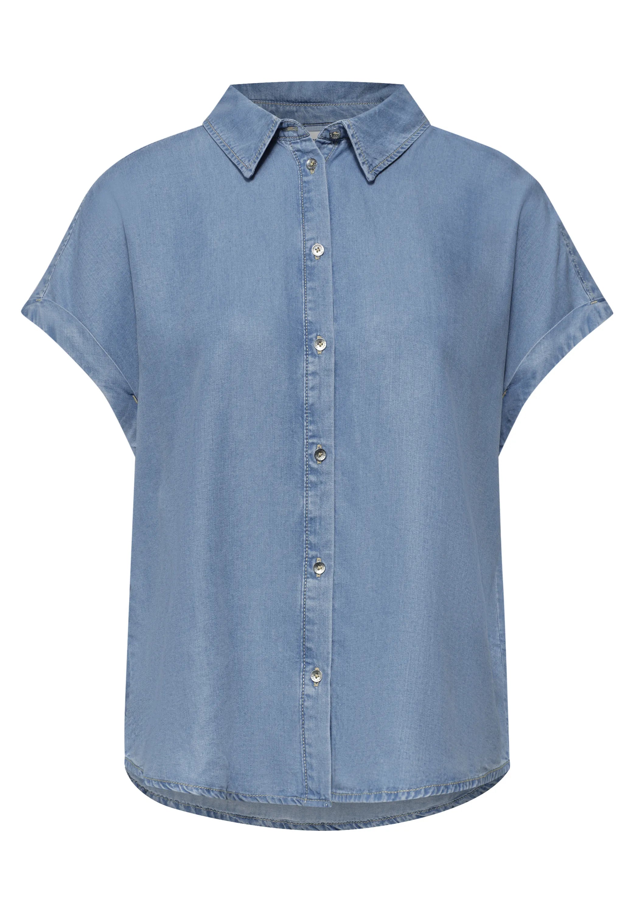 Bluse im Denim-Look