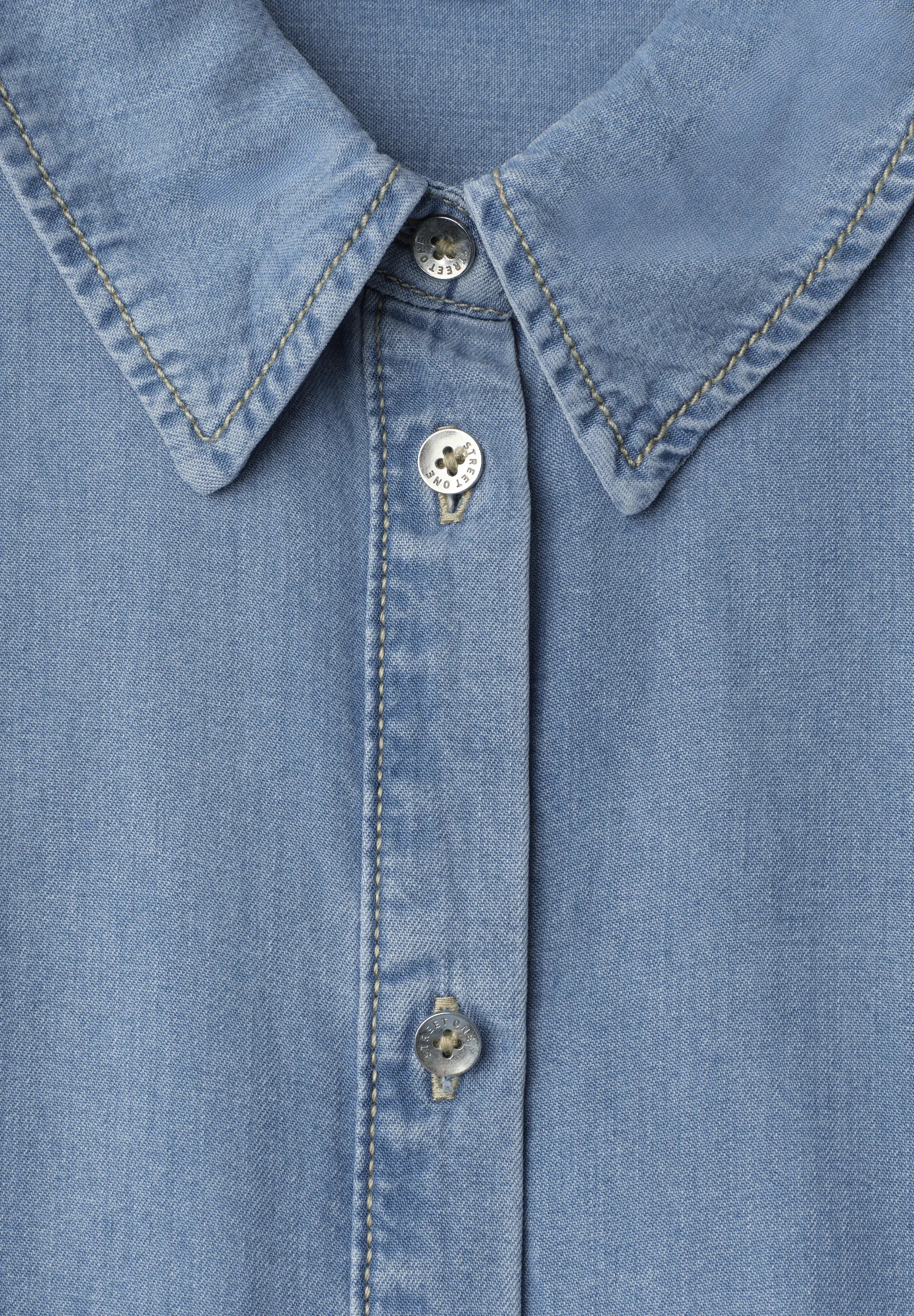 Bluse im Denim-Look