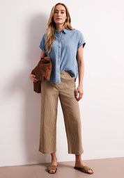 Bluse im Denim-Look
