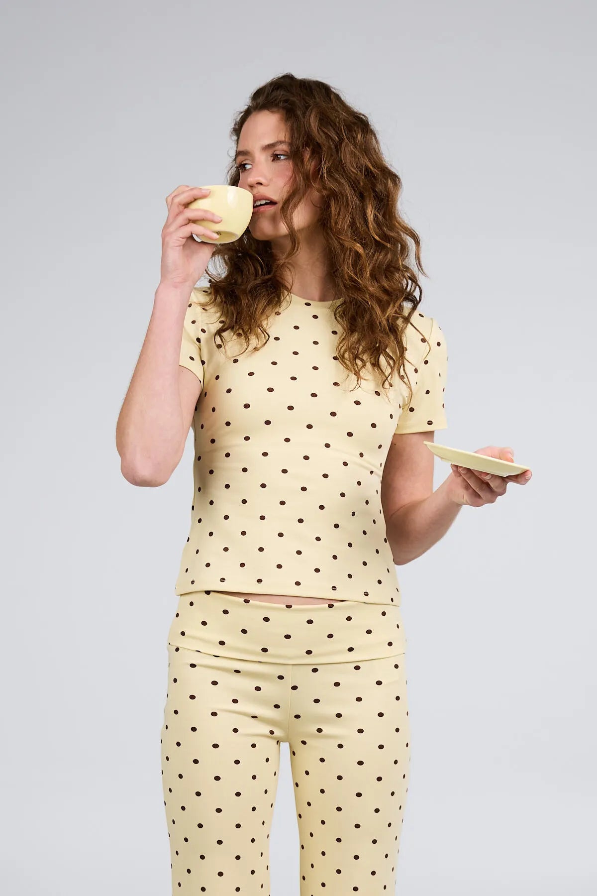 Slim Fit T-Shirt Gepunktet
