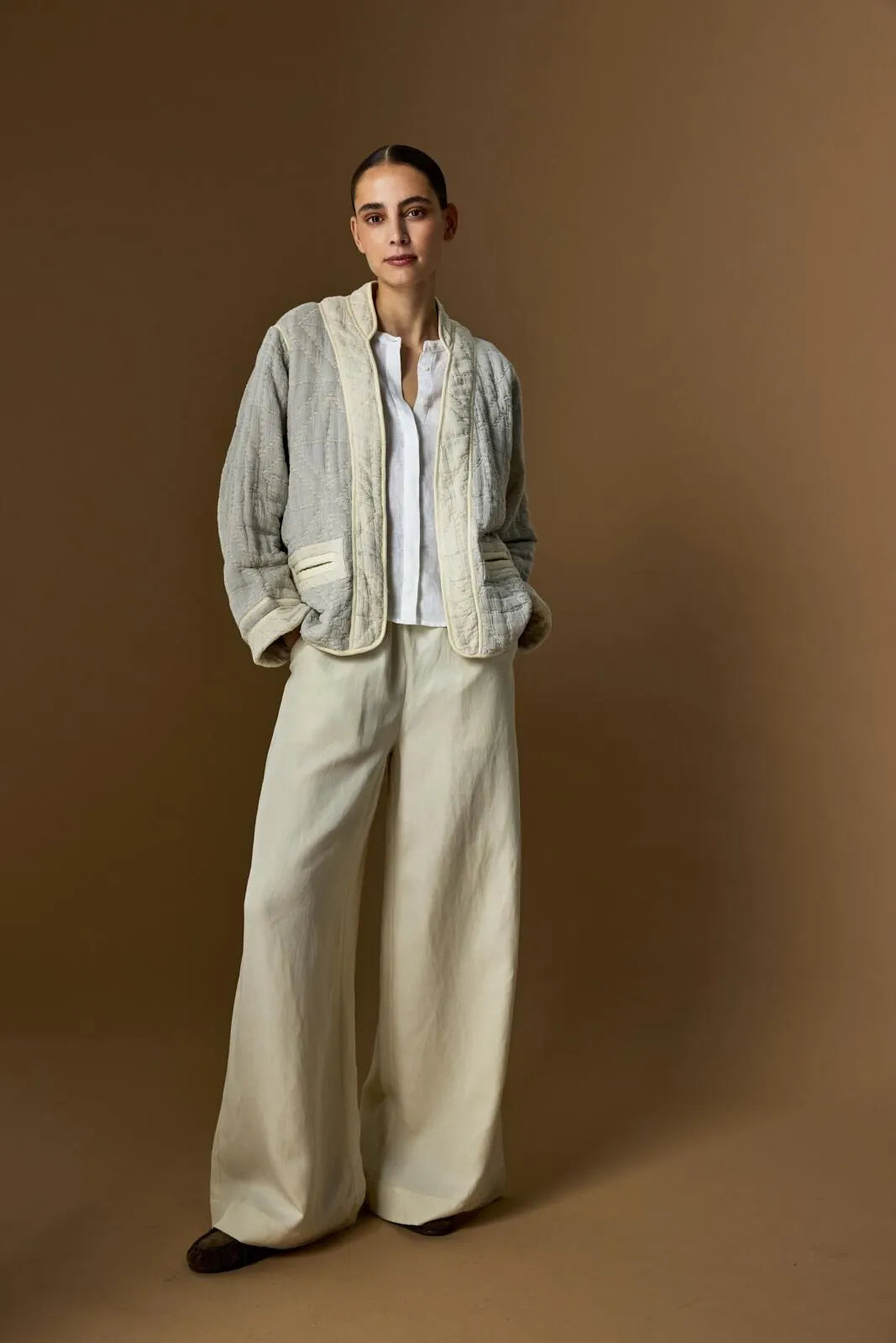 Hose LEAF Wide Leg aus Leinenmix