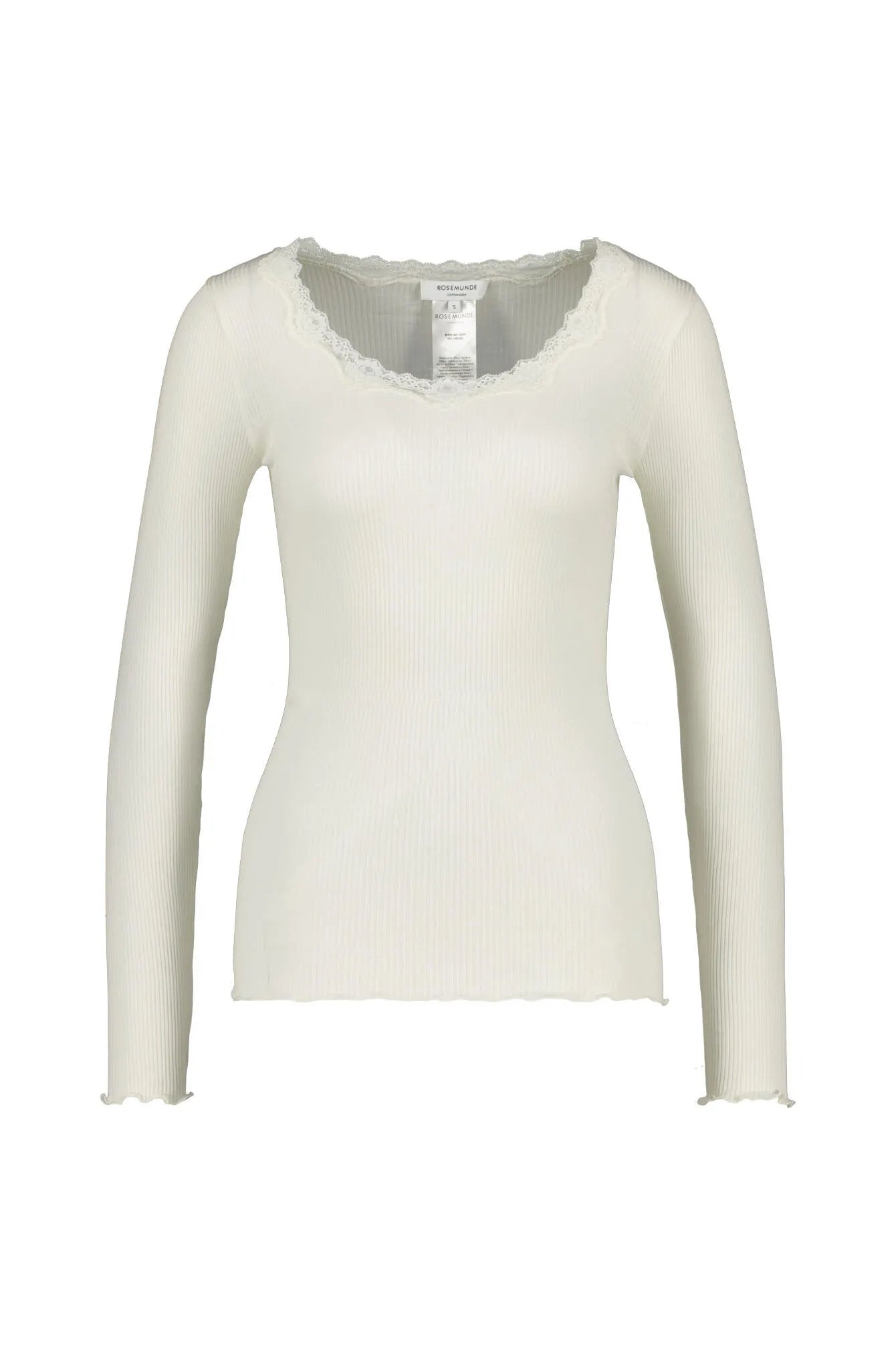 Langarmshirt aus Seide-, Baumwollmix