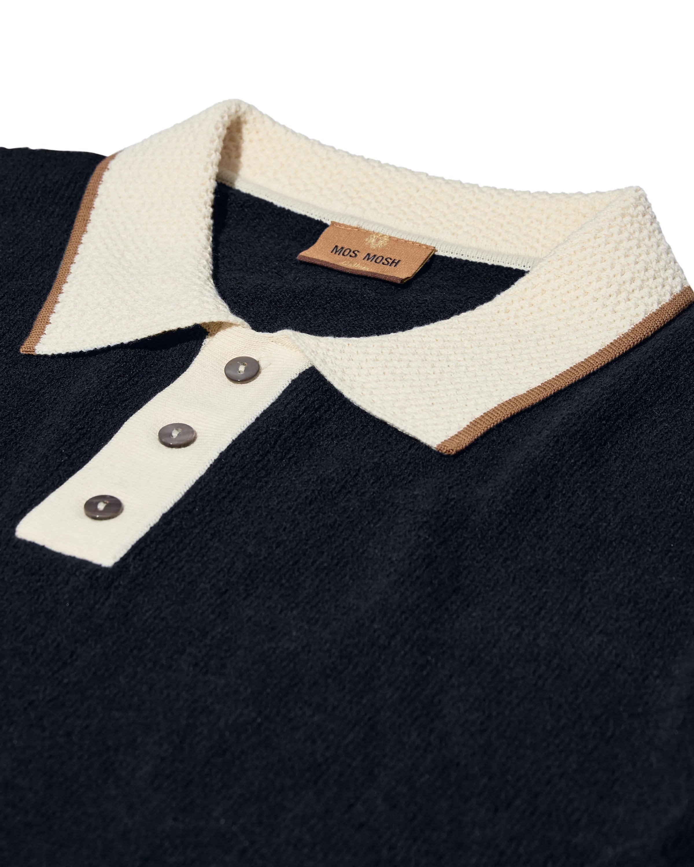 Strick-Poloshirt aus Baumwollmix