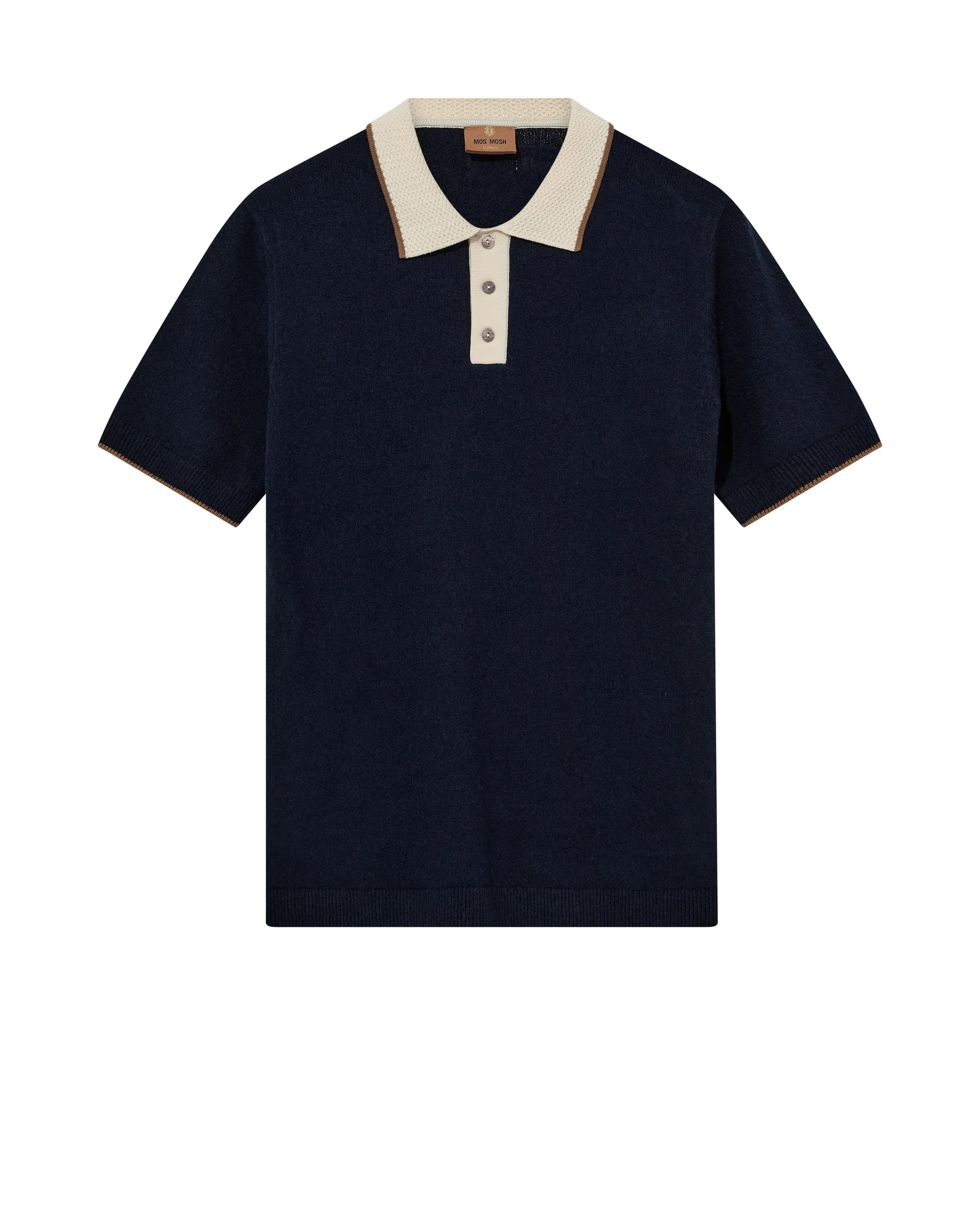 Strick-Poloshirt aus Baumwollmix