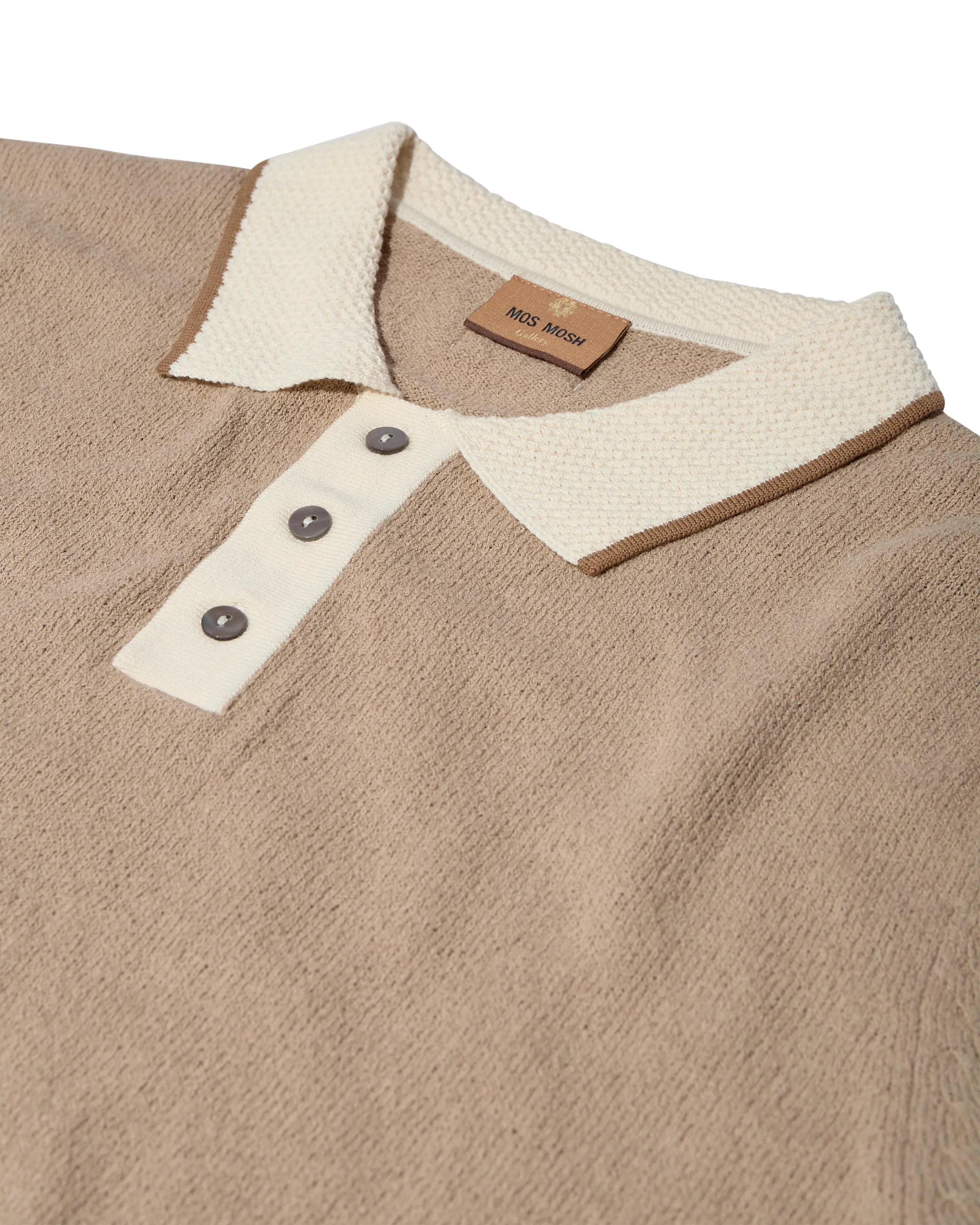 Strick-Poloshirt aus Baumwollmix