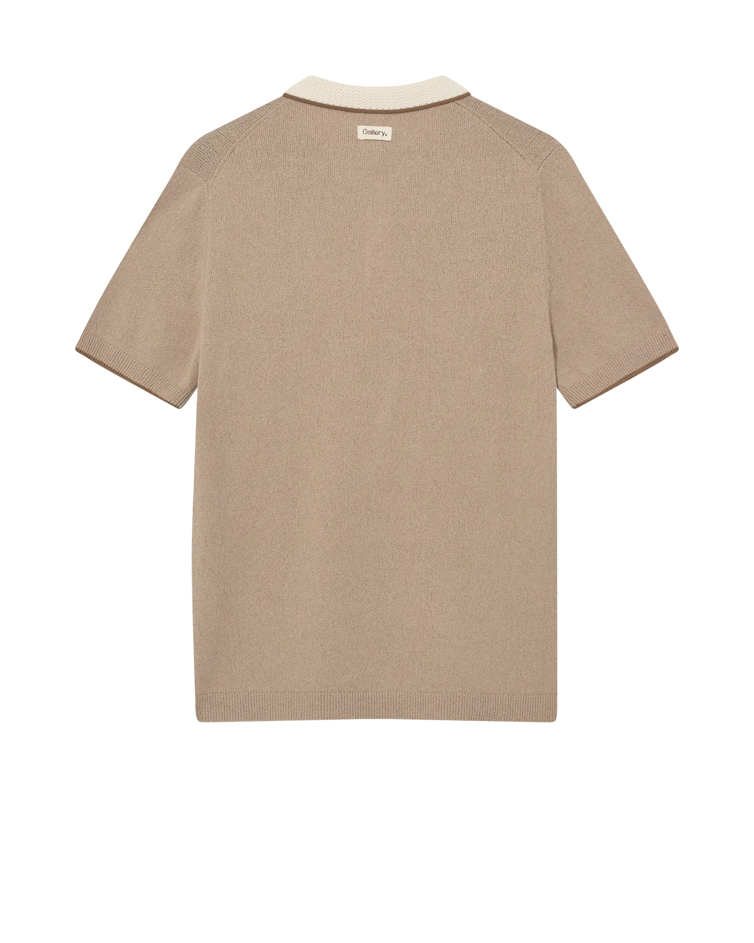 Strick-Poloshirt aus Baumwollmix